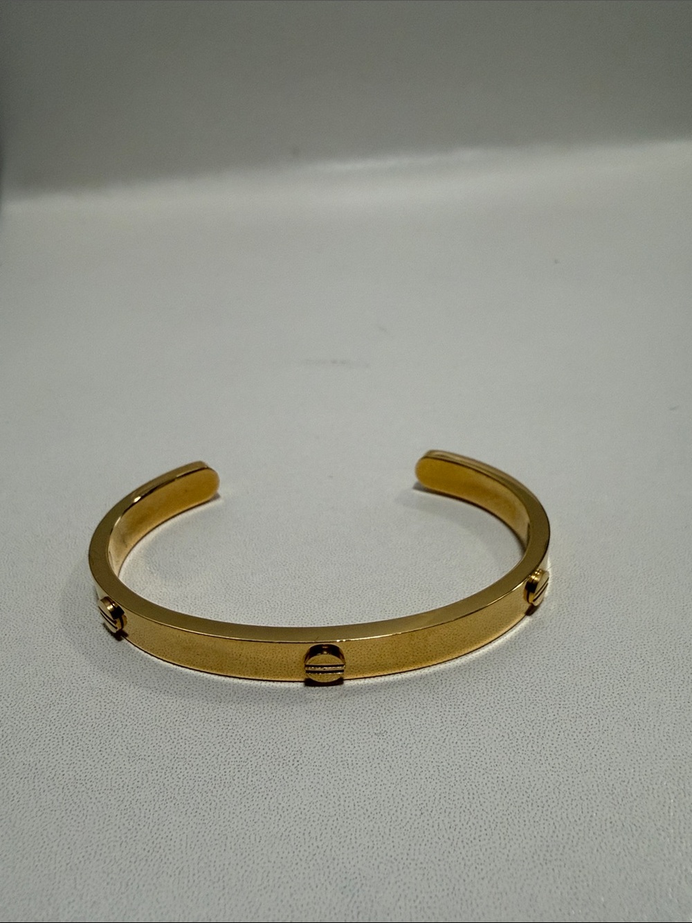 Gold Screw Accent Cuff Bracelet